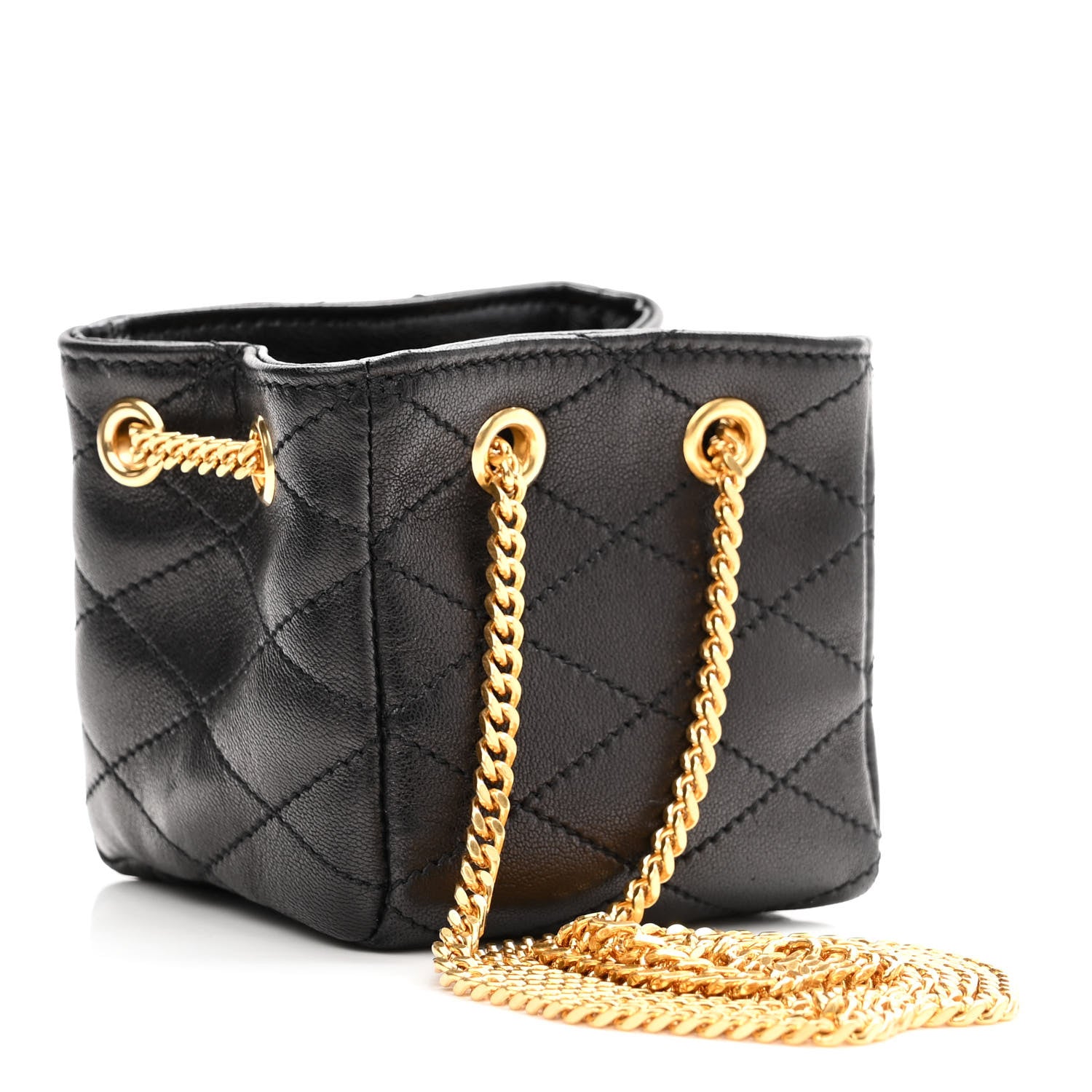 Saint Laurent Lambskin Quilted Baby Bucket Bag Black 3 of 9