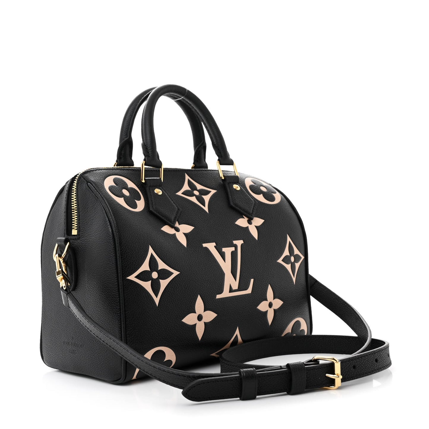 Empreinte Monogram Giant Speedy Bandouliere 25 Black Beige