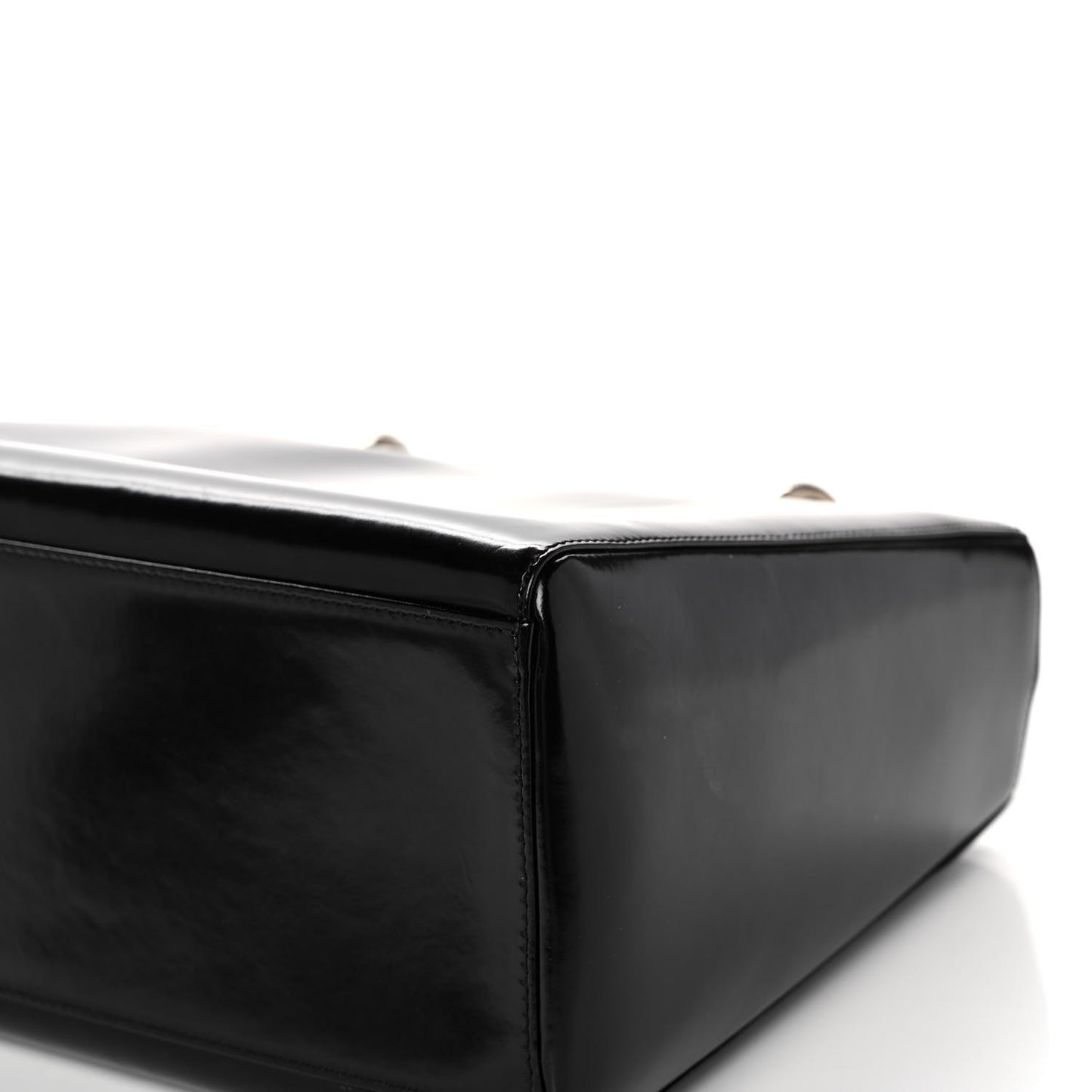 Glazed Calfskin Medium Lady Dior Black