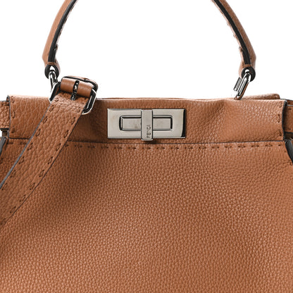 Fendi Cuoio Romano Selleria Bi-Color Medium Peekaboo Iconic Satchel Mou Deserto 8 of 11