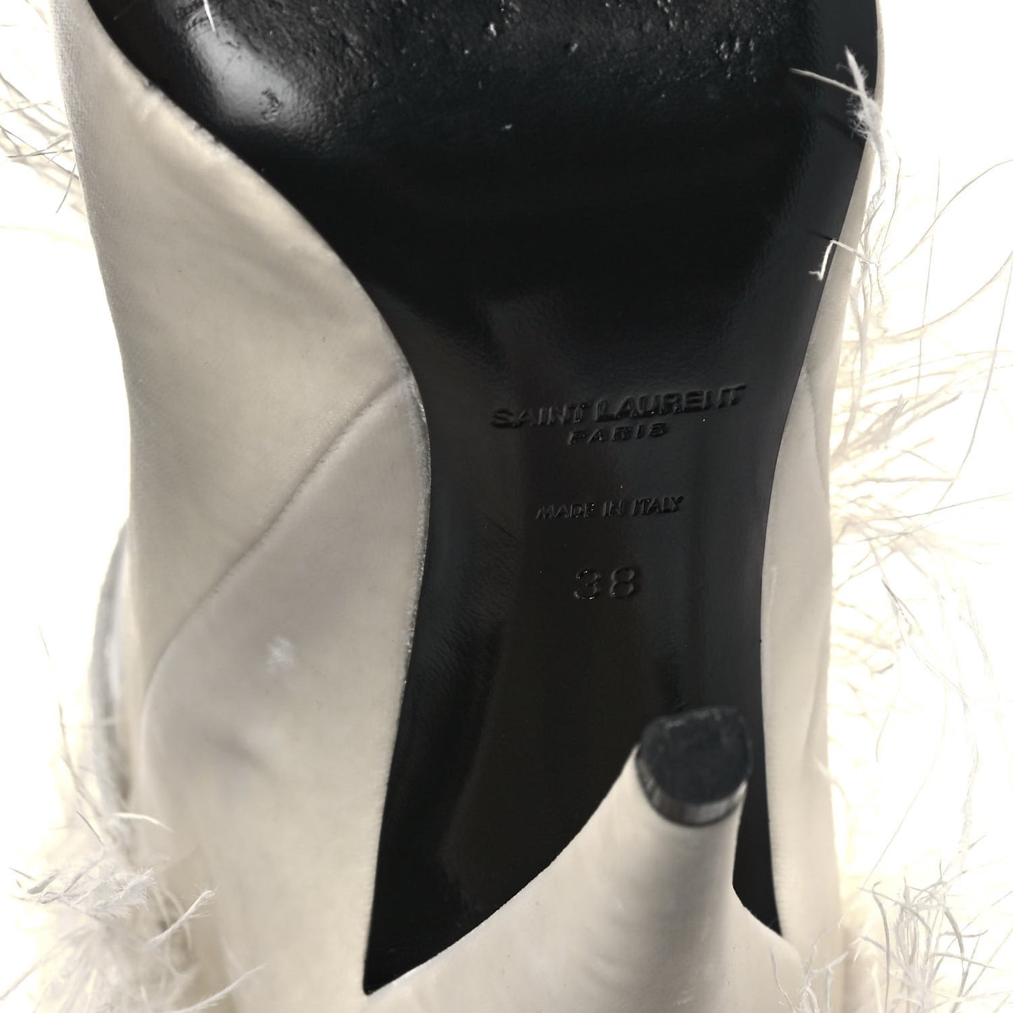 Veluto Master Ostrich Yeti 110 Over The Knee Boots 38 Blanc Optique