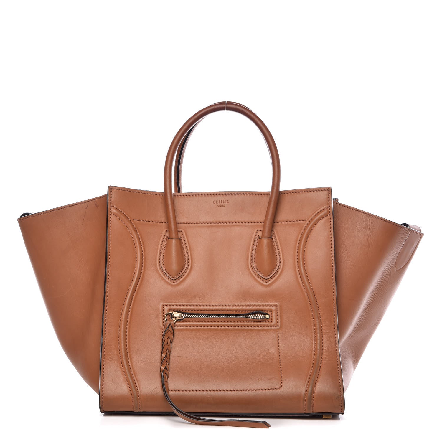Celine Natural Calfskin Medium Phantom Luggage Tan 1 of 24