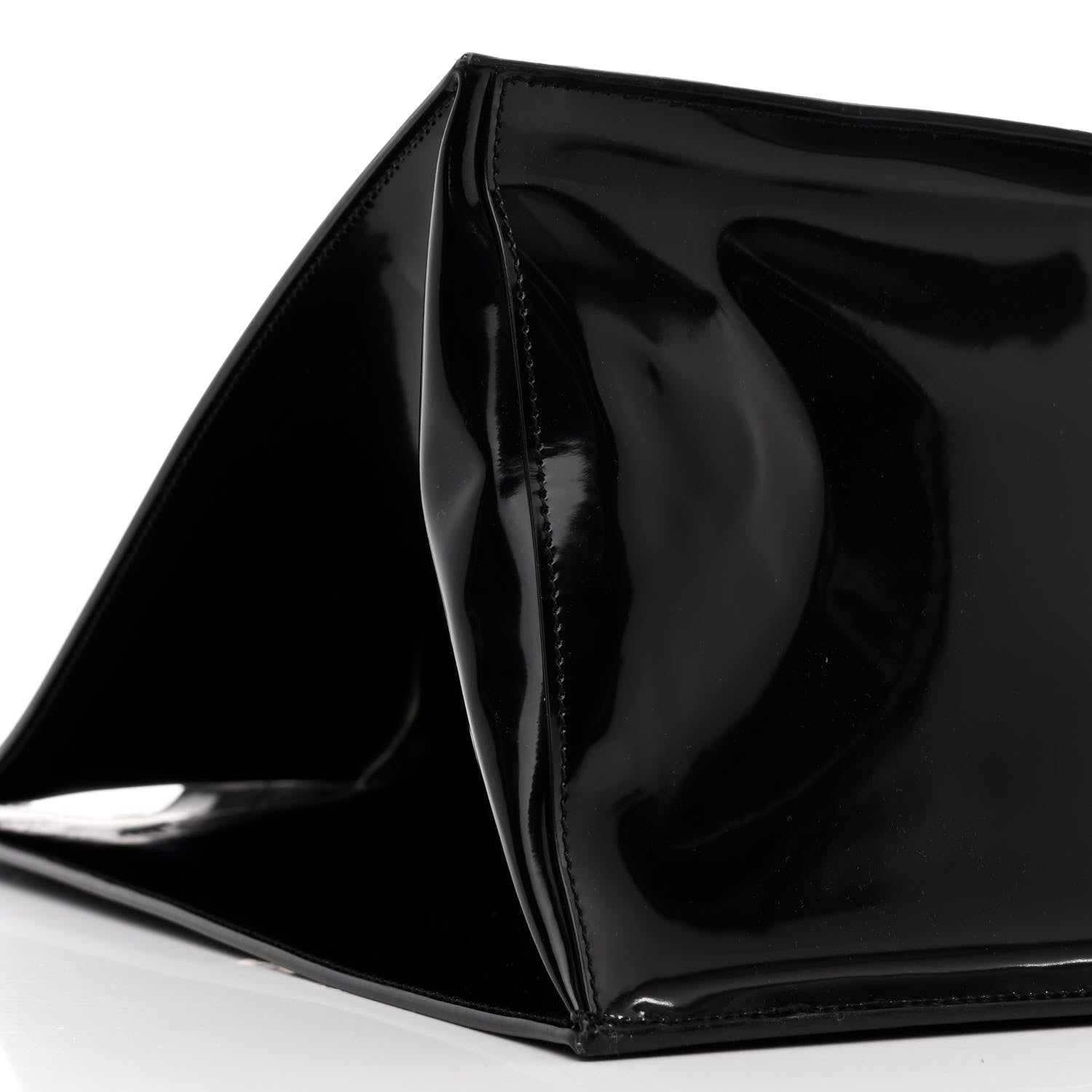 Saint Laurent Mesh Patent Rive Gauche Tote Black 8 of 12