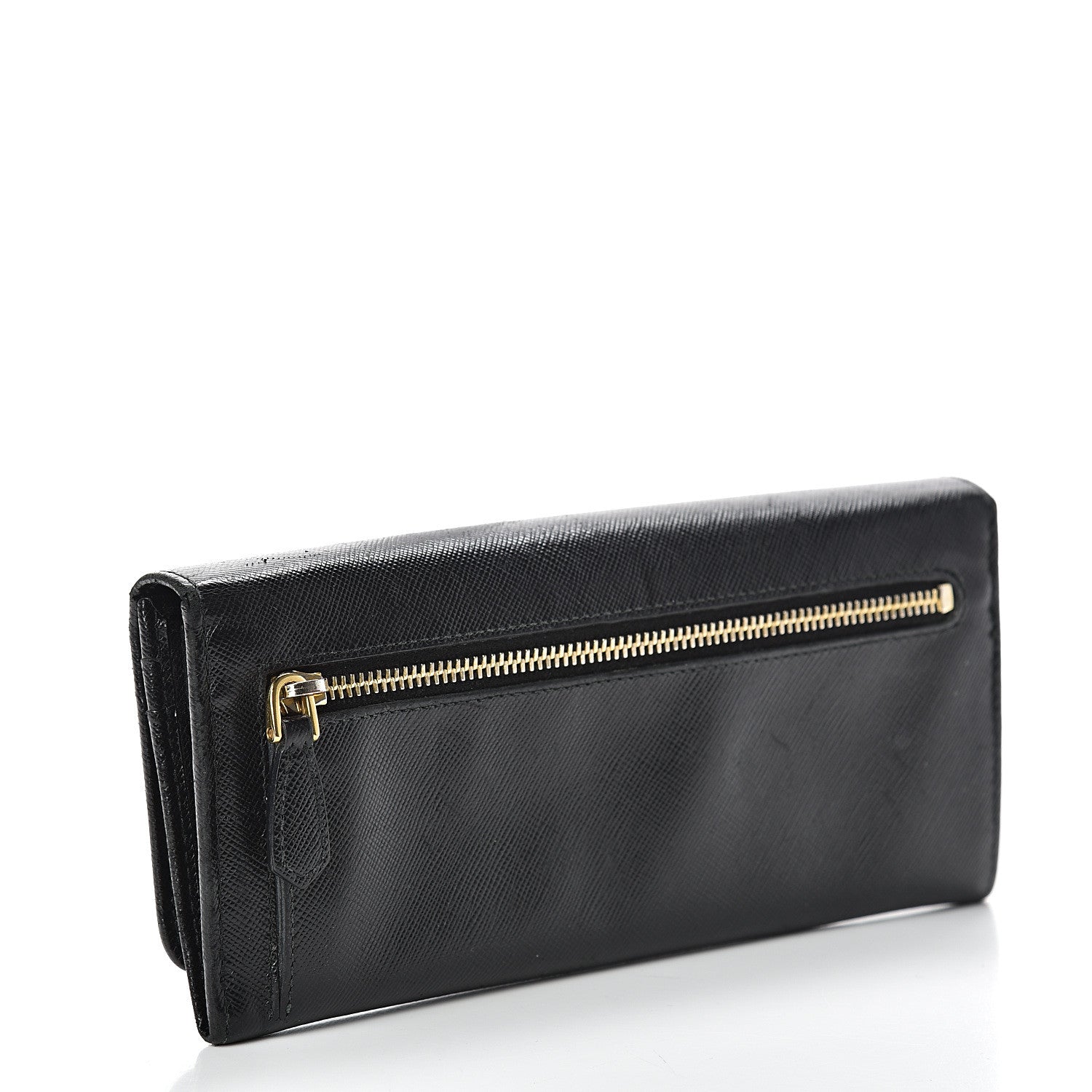 Prada Saffiano Bow Continental Wallet Black 2 of 10