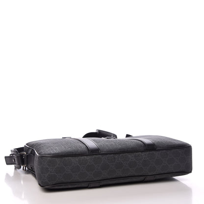 Gucci GG Supreme Monogram Briefcase Black Grey 4 of 8