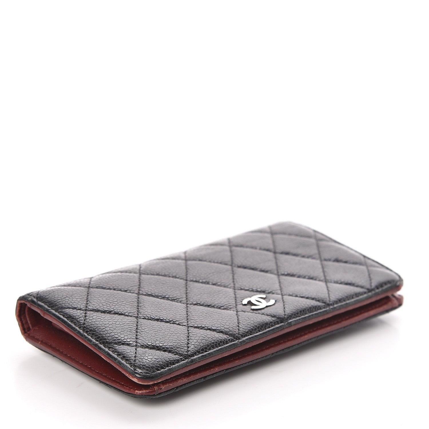 Chanel Caviar Quilted Yen Wallet Black 4 of 10