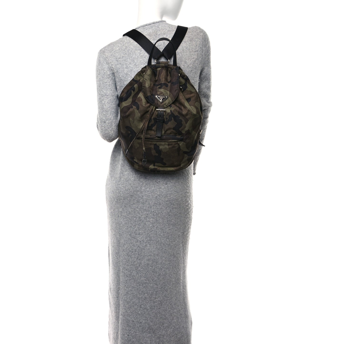 Tessuto Nylon Camouflage Print Cinch Backpack Mimetico