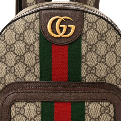 Gucci GG Supreme Monogram Calfskin Web Small Ophidia Day Backpack Beige Ebony New Acero 8 of 15