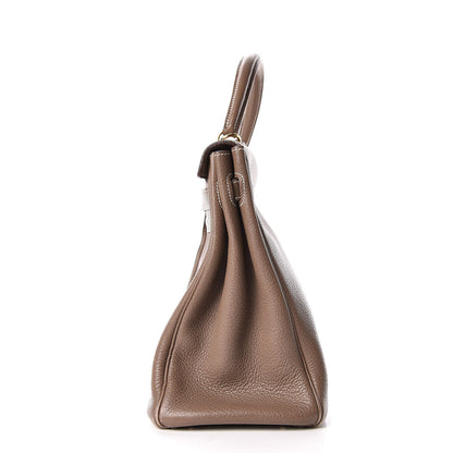 Hermes Taurillon Clemence Kelly Retourne 35 Etoupe 18 of 22