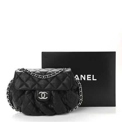 Chanel Washed Lambskin Quilted Medium Chain Around Messenger Black 11 of 11