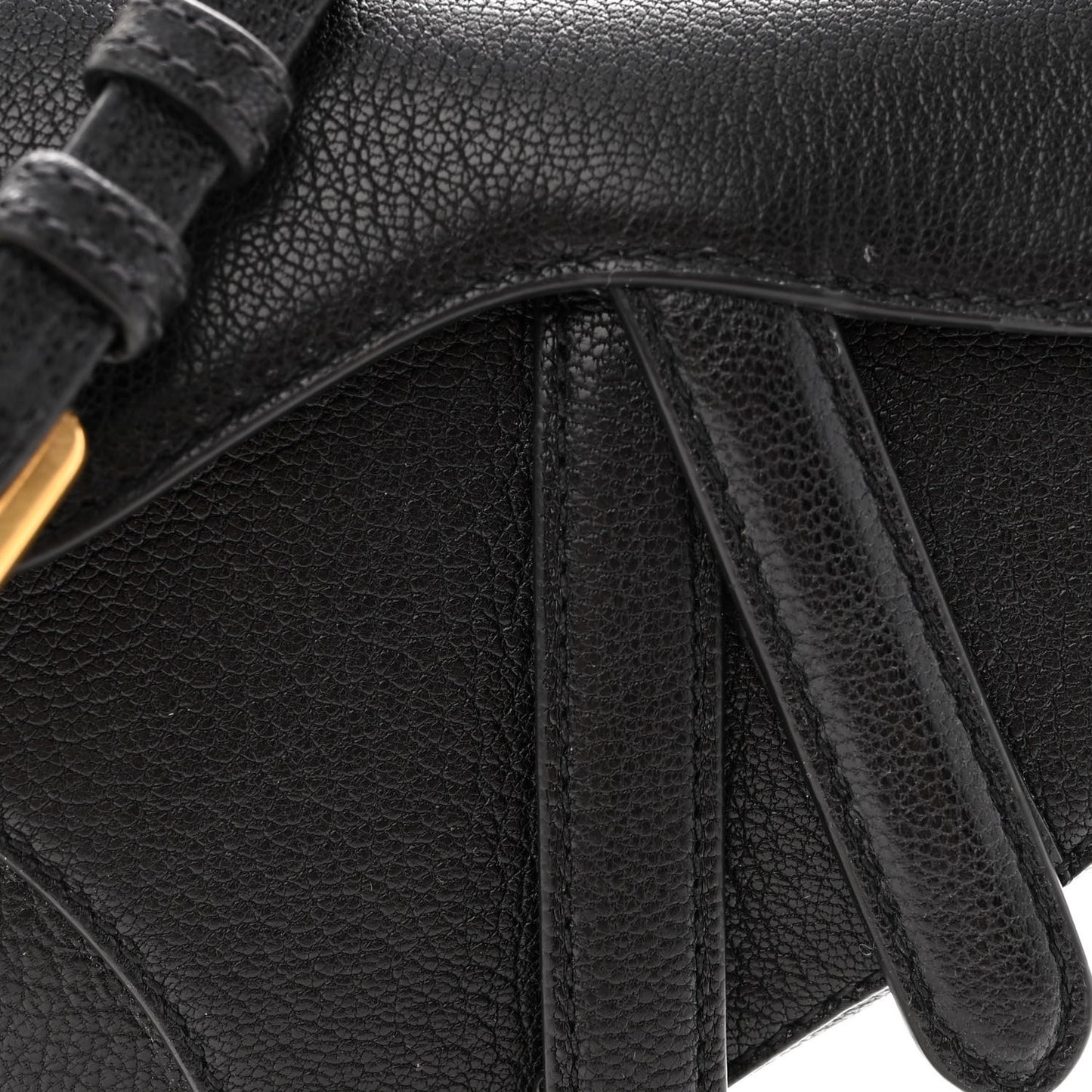 Goatskin Micro Saddle Bag With Strap Black