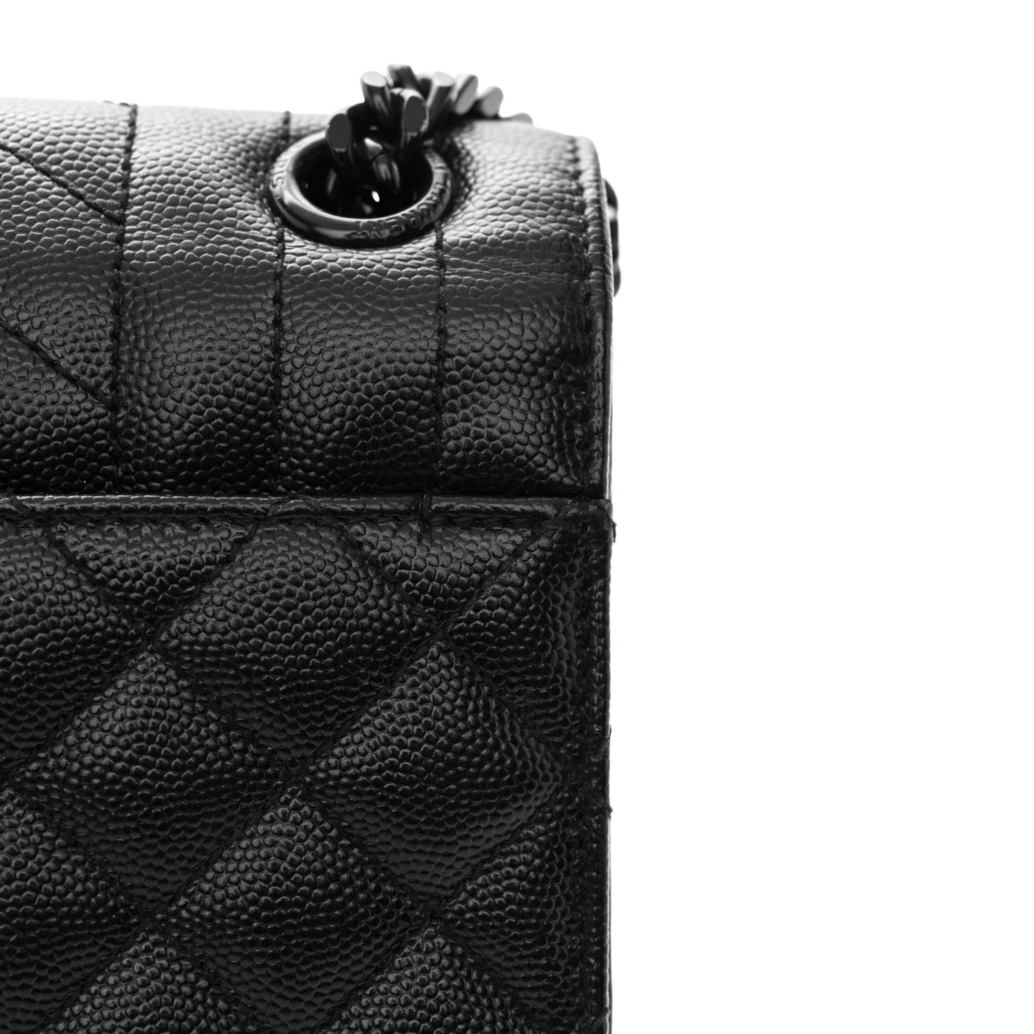 Saint Laurent Grain De Poudre Textured Mixed Matelasse Triquilt Medium Monogram Monochrome Satchel Black 13 of 13