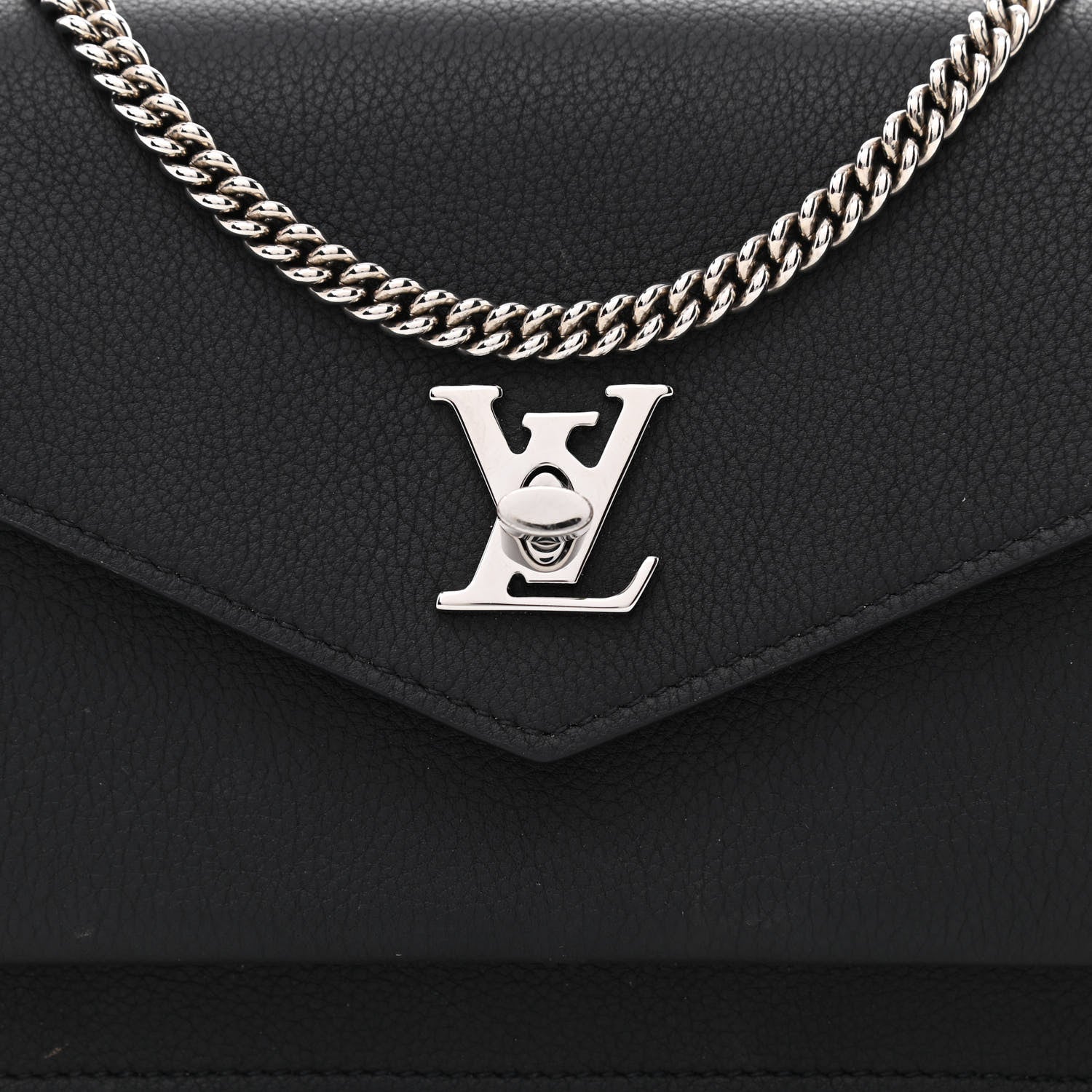 Louis Vuitton Soft Calfskin My Lockme Chain Pochette Black 8 of 10