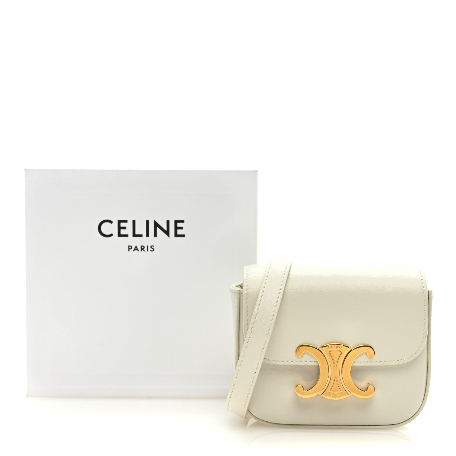 Celine Shiny Calfskin Mini Triomphe White 10 of 10