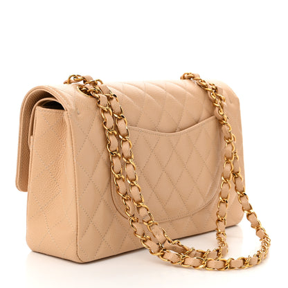 Chanel Caviar Quilted Medium Double Flap Beige 3 of 11