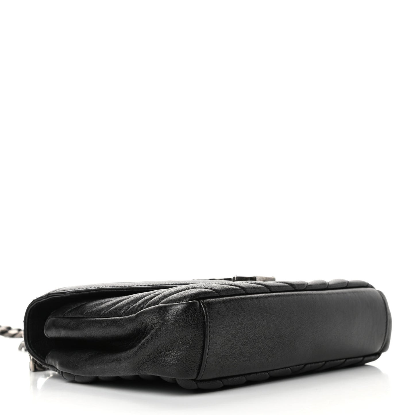 Matelasse Chevron Monogram Medium College Bag Black