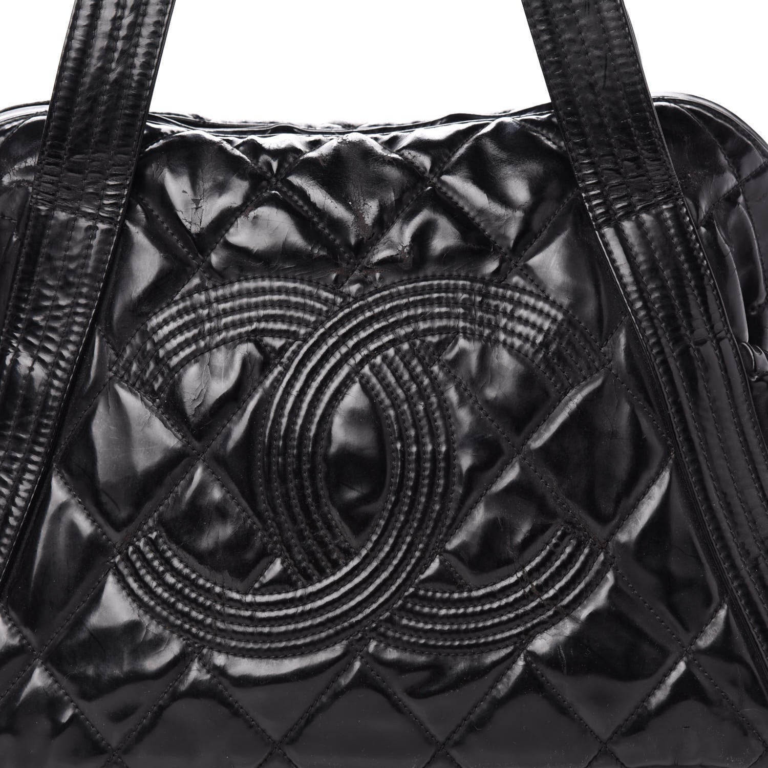 Chanel Vinyl Quilted CC Large Tote Black 20 of 20