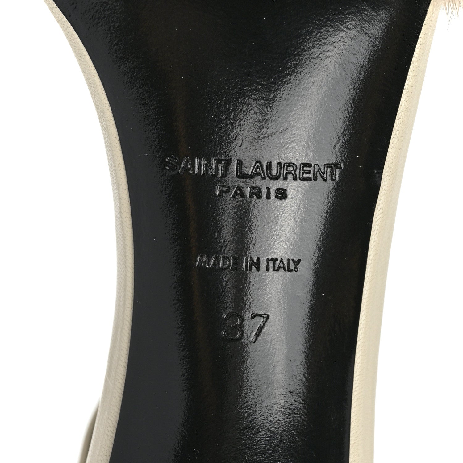 Saint Laurent Mink Bea Ankle Strap Sandals 37 White 6 of 7