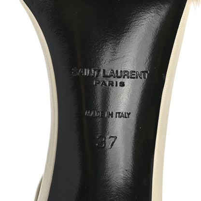 Saint Laurent Mink Bea Ankle Strap Sandals 37 White 6 of 7