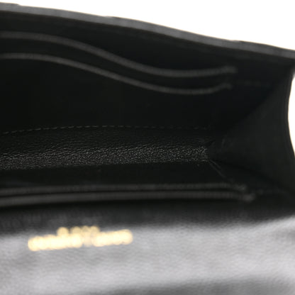 Saint Laurent Grain De Poudre Matelasse Chevron Small Monogram Envelope Wallet Black 5 of 9