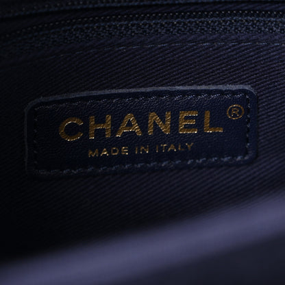 Chanel Jersey Chevron Quilted Small Trendy CC Dual Handle Flap Bag Navy Blue 6 of 11