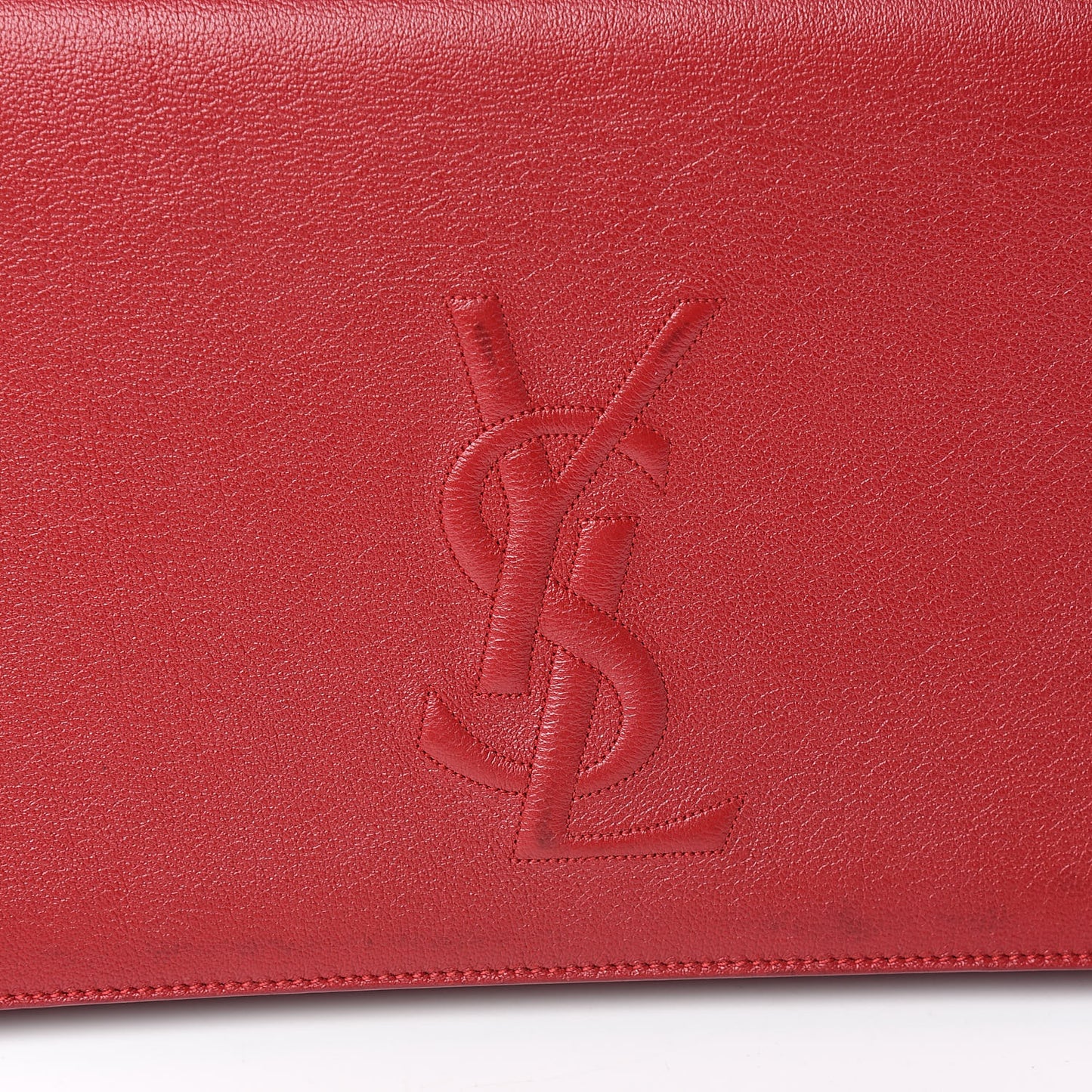 Calfskin Monogram Large Belle De Jour Clutch Red