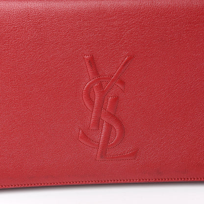 Saint Laurent Calfskin Monogram Large Belle De Jour Clutch Red 11 of 14