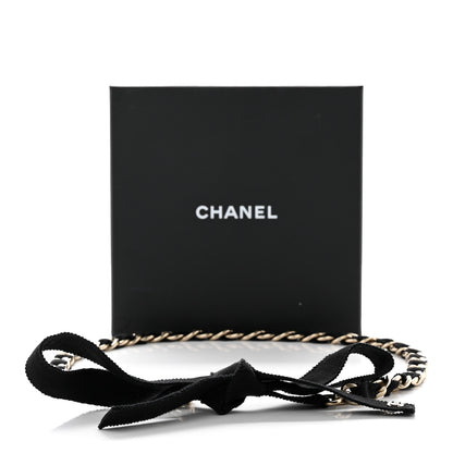 Chanel Grosgrain Chain CC Bow Belt Black Gold 4 of 4
