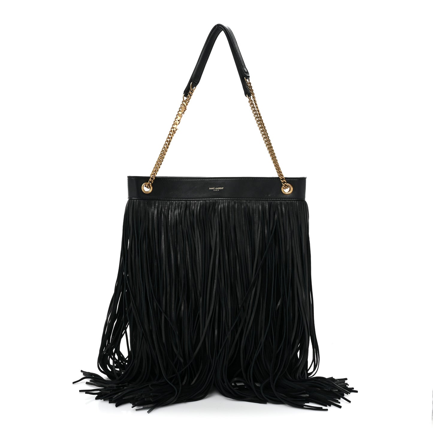 Suede Calfskin Large Grace Fringed Hobo Bag Rope Black