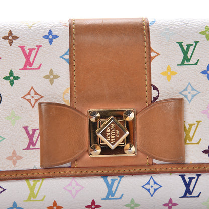 Louis Vuitton Monogram Multicolor Sarah Noeud Wallet White Litchi 8 of 15