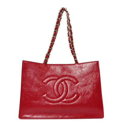 Chanel Shiny Aged Calfskin Shopping Bag Red 1 of 8