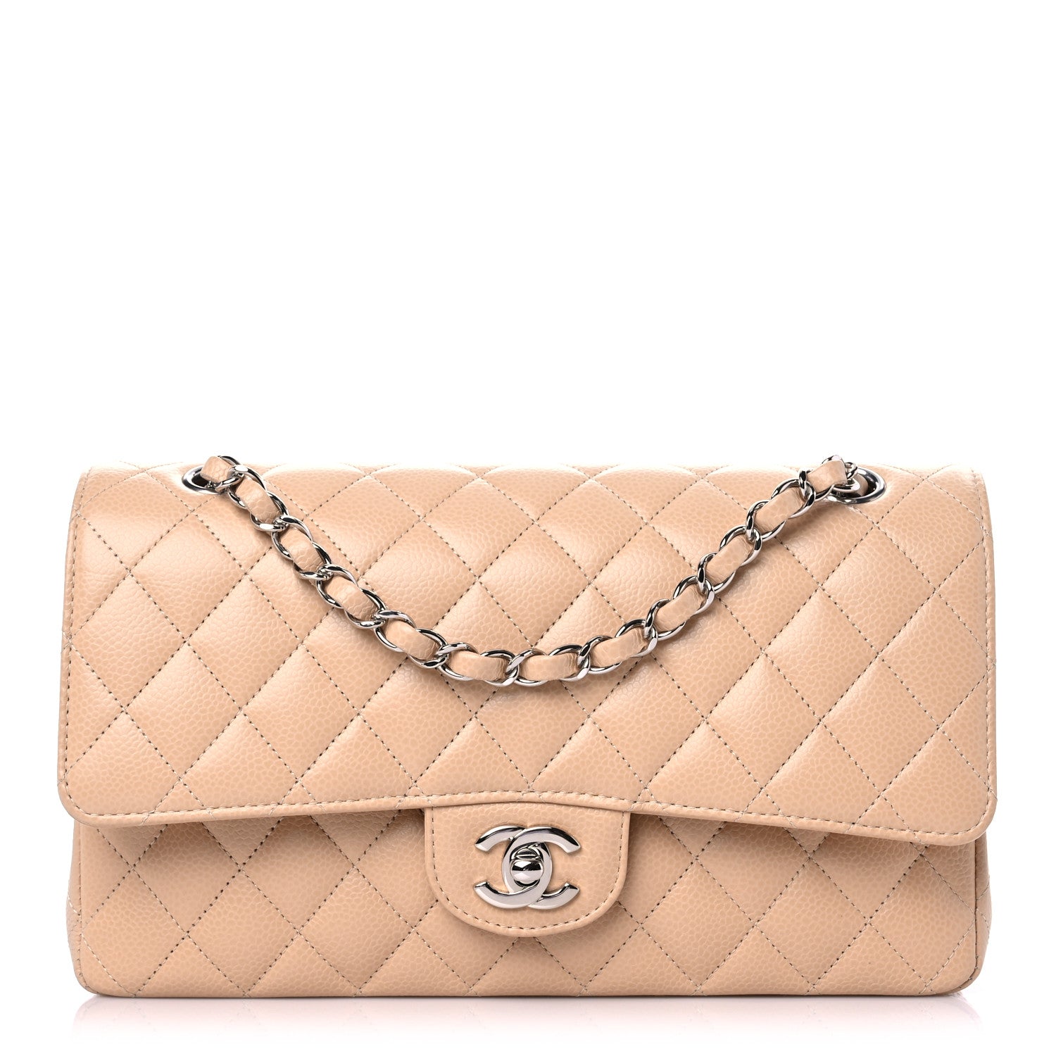 Chanel Caviar Quilted Medium Double Flap Beige Clair 1 of 9