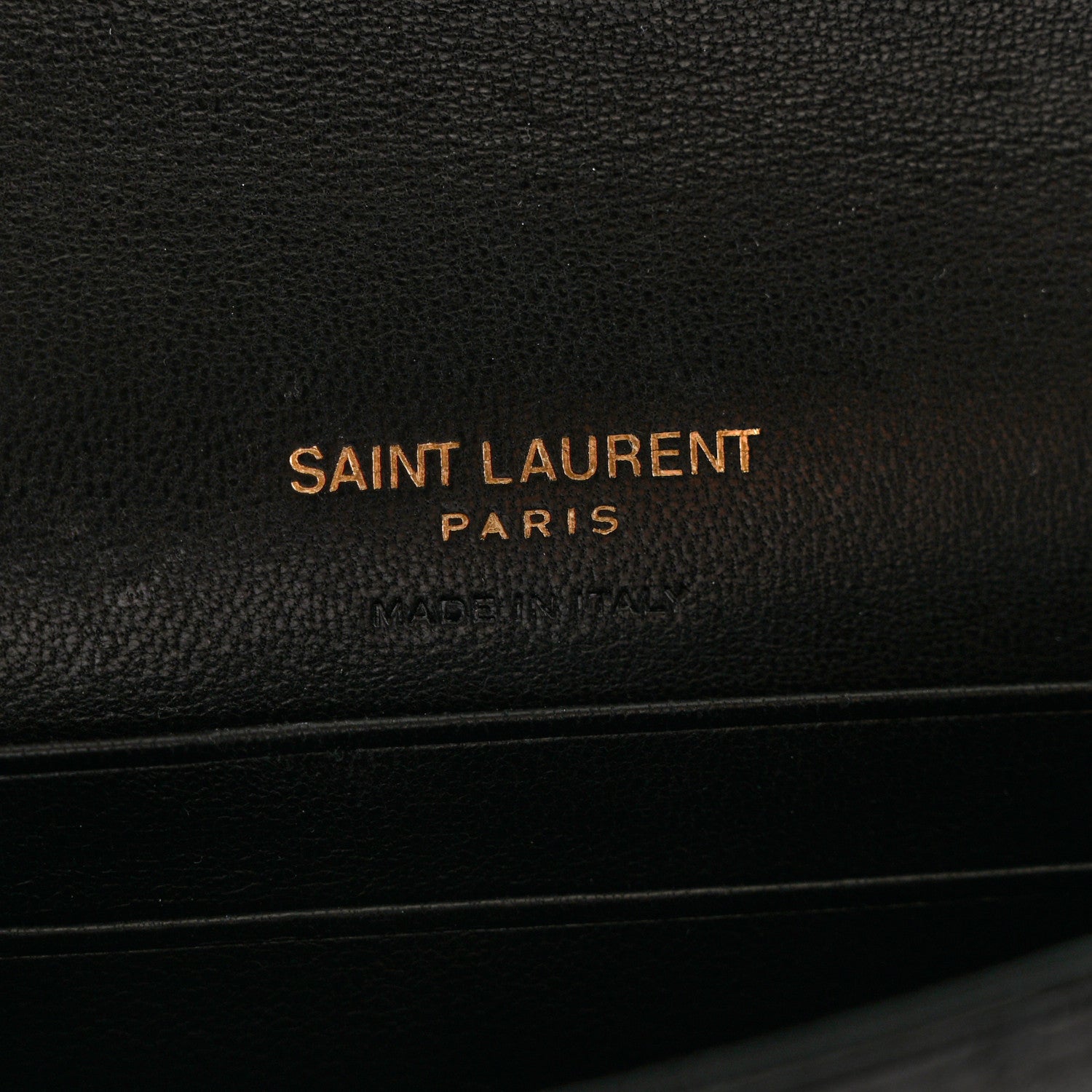 Saint Laurent Lambskin Quilted Monogram Gaby Small Envelope Wallet Black 6 of 7
