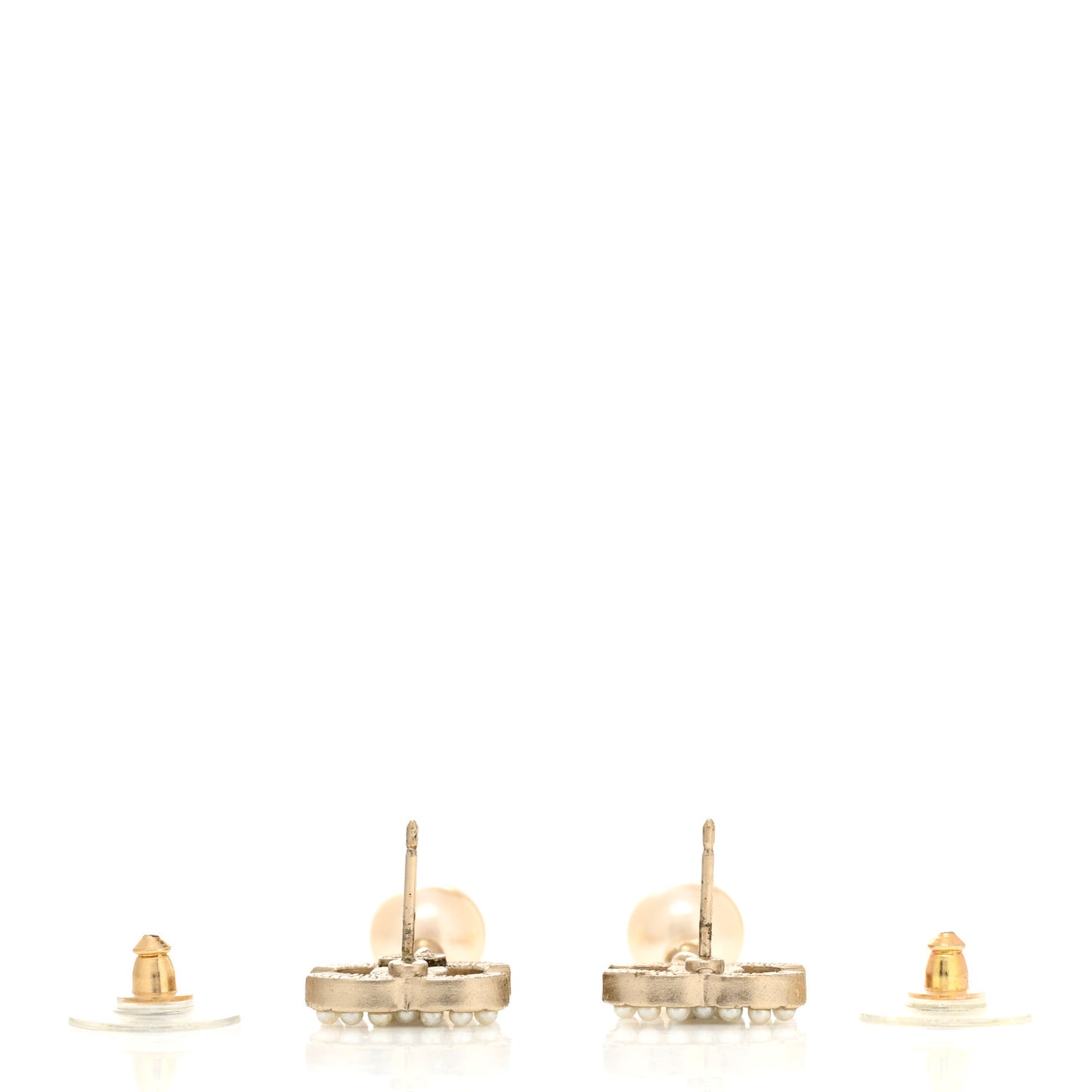 Pearl CC Drop Earrings Gold