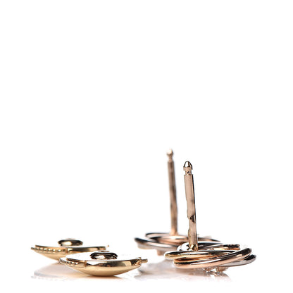Cartier 18K Pink Yellow White Gold Diamond .36ctw Trinity De Cartier Stud Earrings 3 of 4