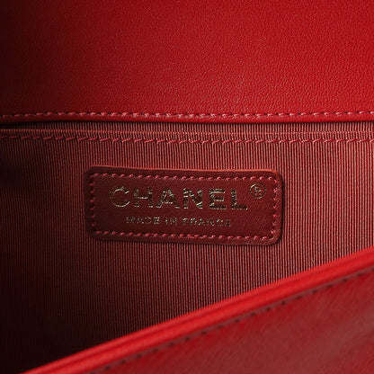 Chanel Lambskin Quilted Medium Boy Flap Red 7 of 9