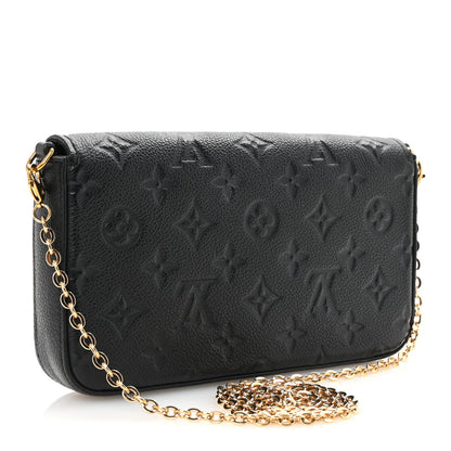 Louis Vuitton Empreinte Pochette Felicie Chain Wallet Black 3 of 9