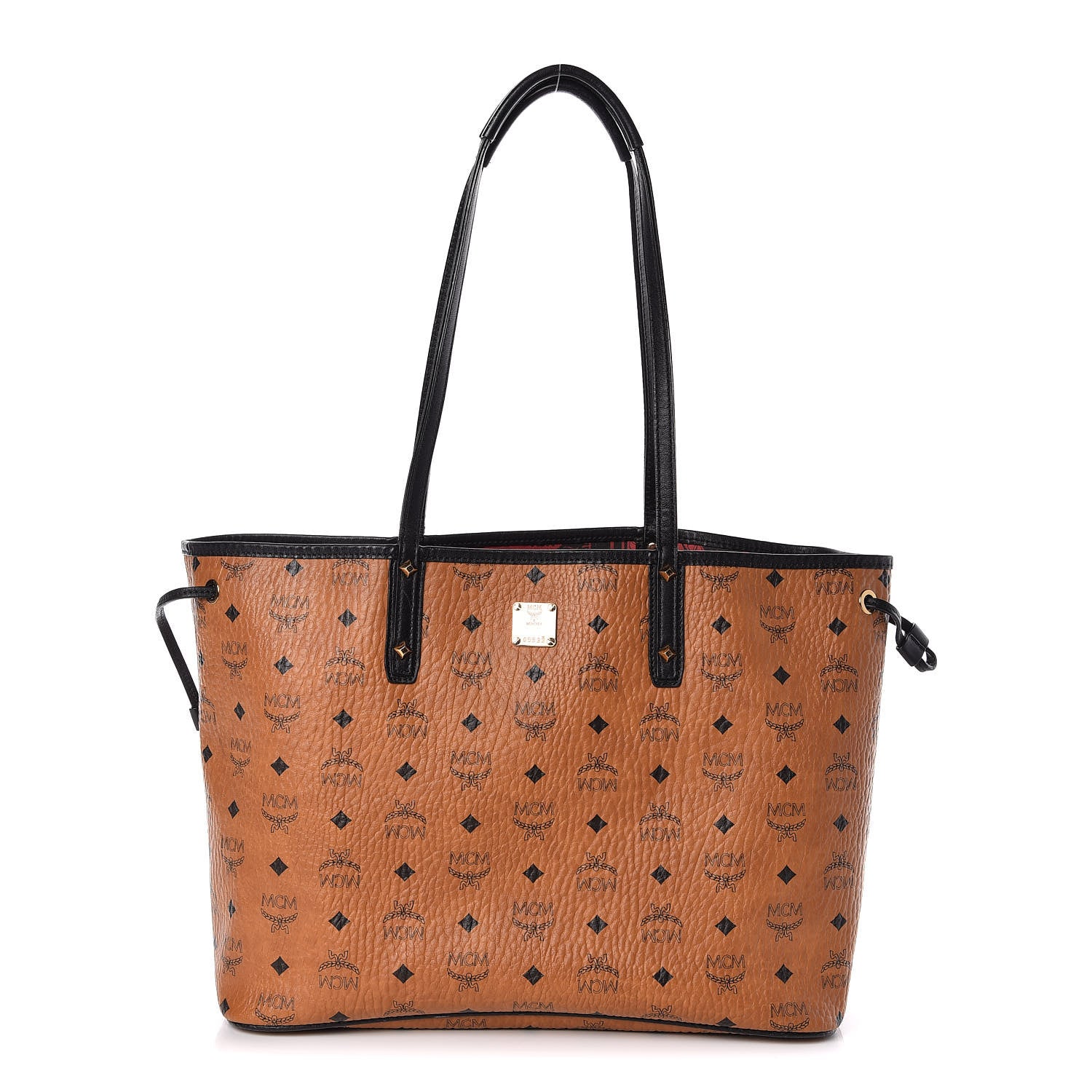 MCM Visetos Medium Project Reversible Shopper Tote Cognac 3 of 16