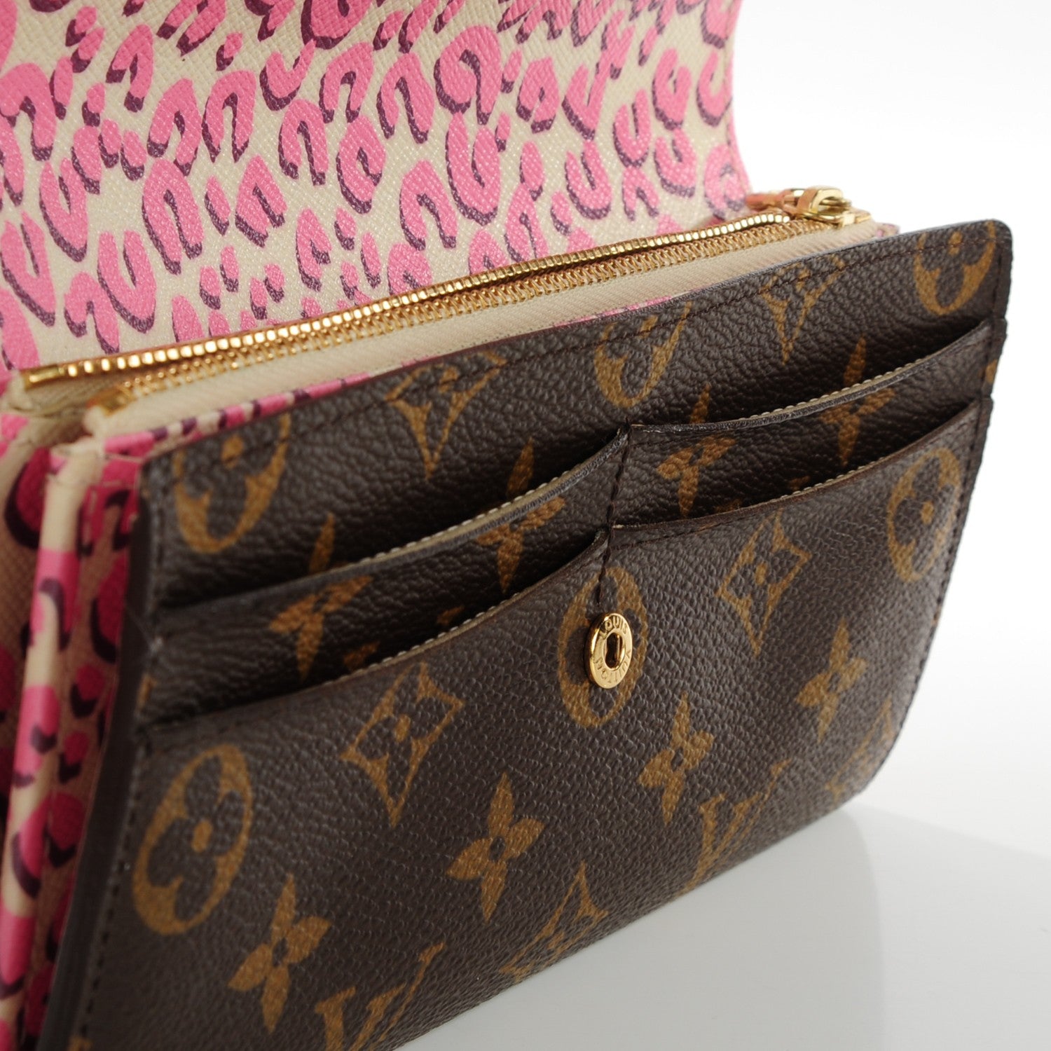 Louis Vuitton Monogram Leopard Sarah Wallet Blanc Corail 8 of 9