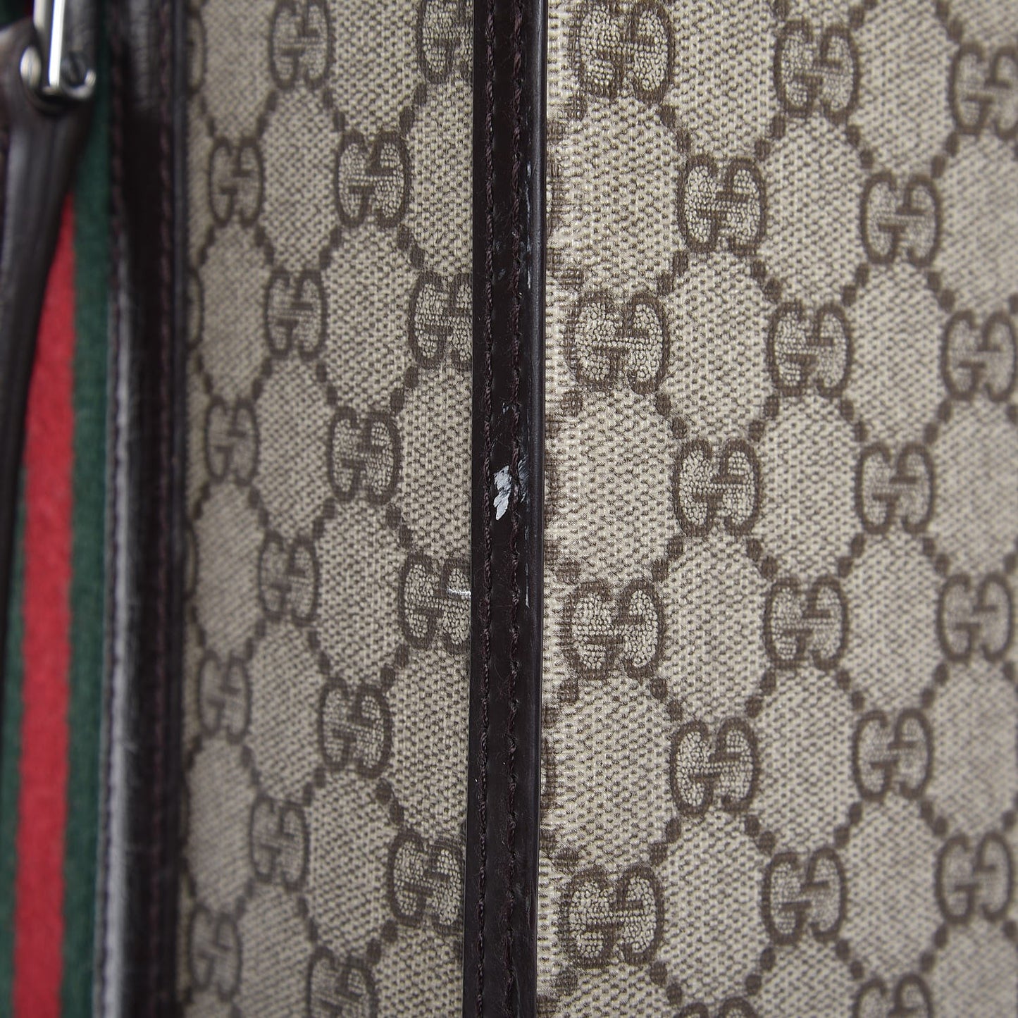 GG Plus Monogram Small Web Trolley Brown