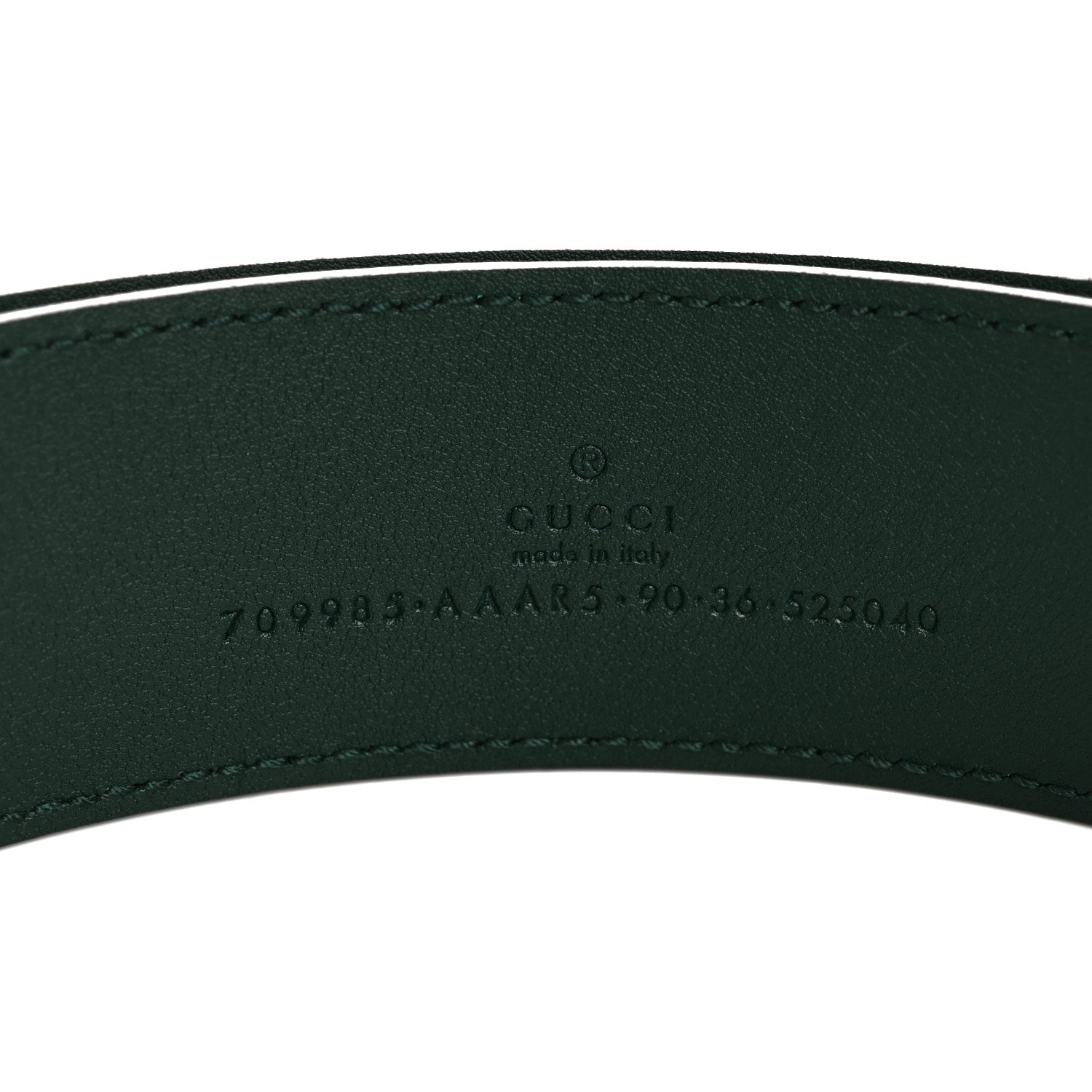Gucci Textured Dollar Calfskin Double G Memorable Buckle 40mm Belt 90 36 Vintage Green Powder Pink 5 of 7