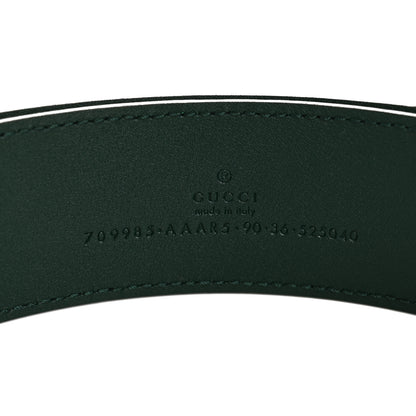 Gucci Textured Dollar Calfskin Double G Memorable Buckle 40mm Belt 90 36 Vintage Green Powder Pink 5 of 7