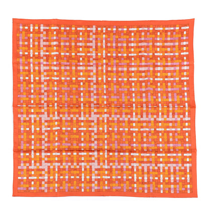 Hermes Cashmere Silk Bolduc Au Carre Scarf 90 Orange Vieux Rose 1 of 3