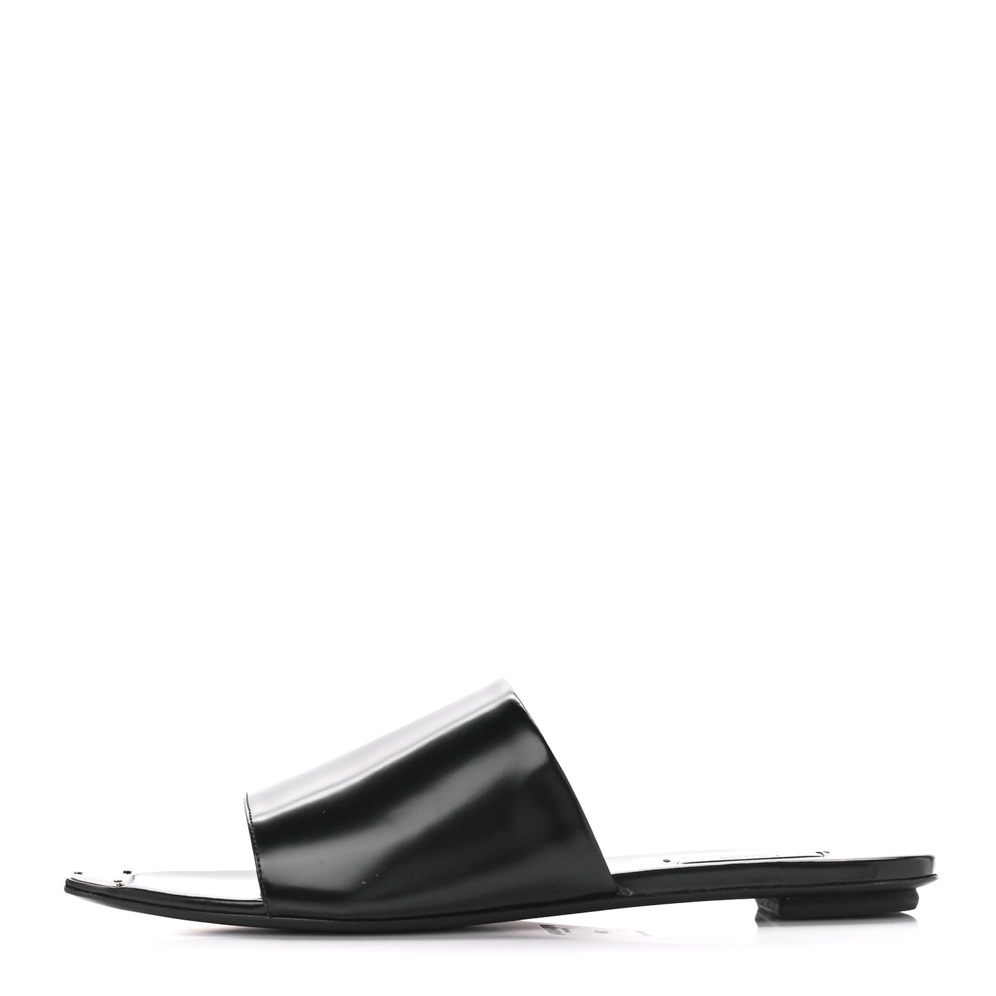 Spazzolato Metal Triangle Logo 5mm Slide Sandals 39 Black