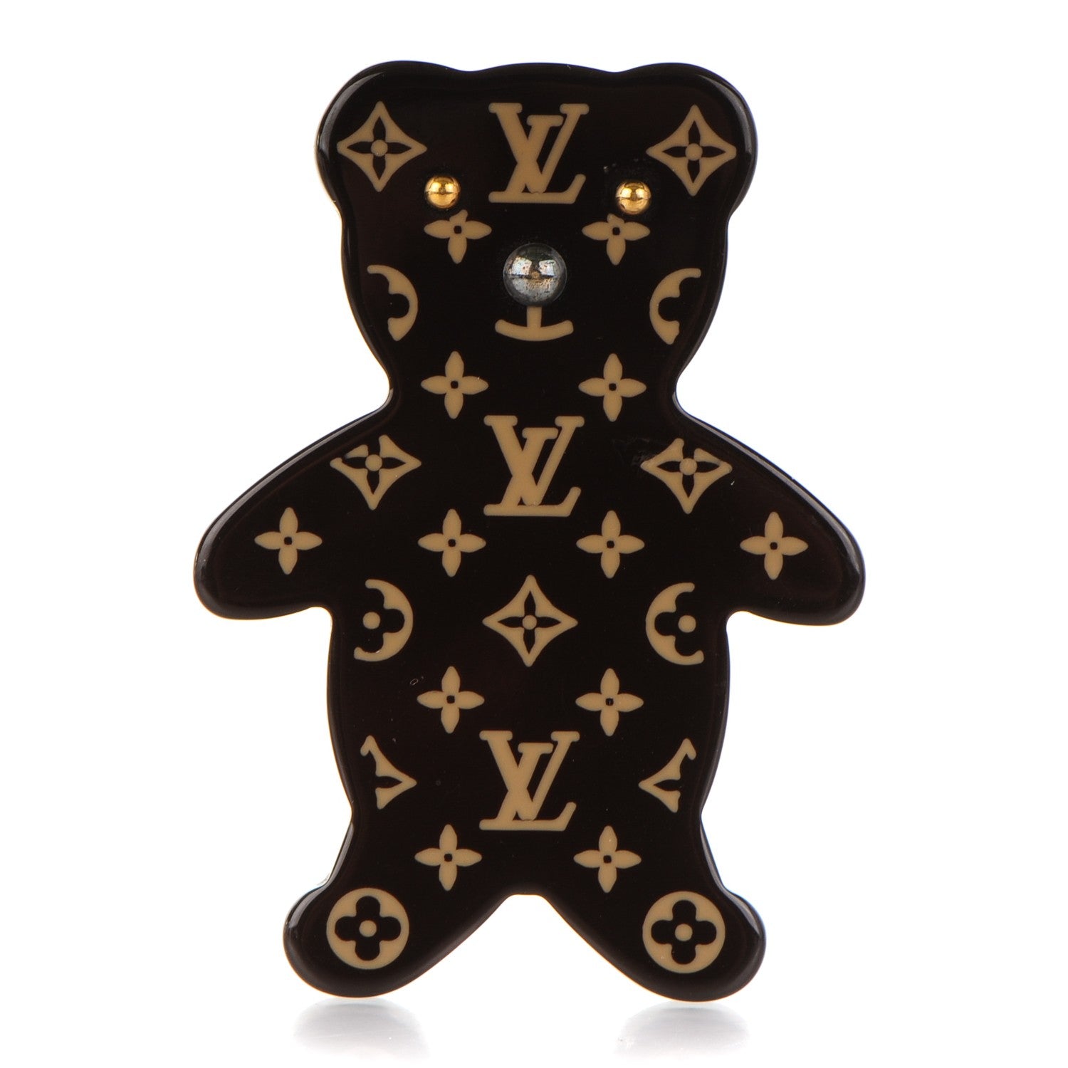 Louis Vuitton Monogram Teddy Bear Nonours Pin Brooch 1 of 4
