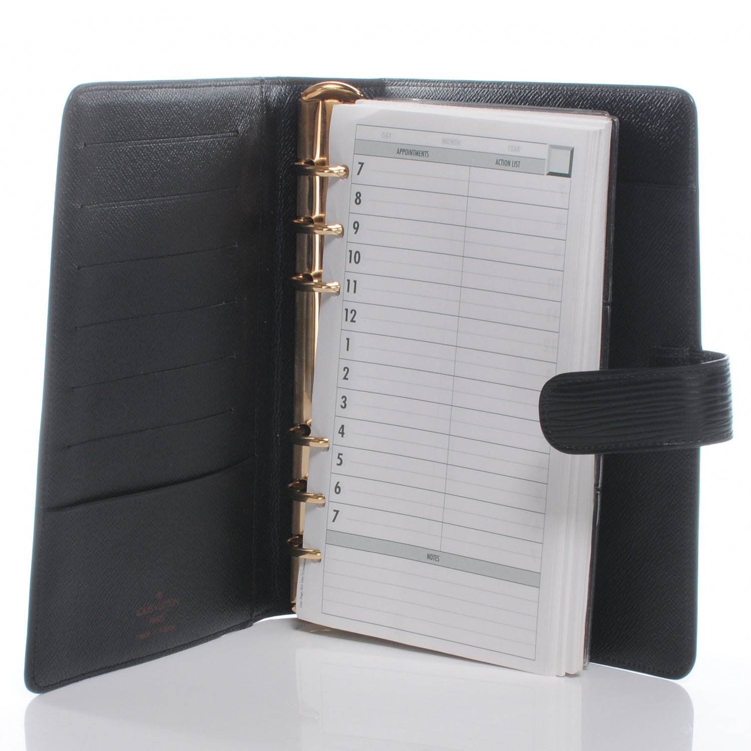 Louis Vuitton Epi Medium Ring Agenda Black 5 of 7