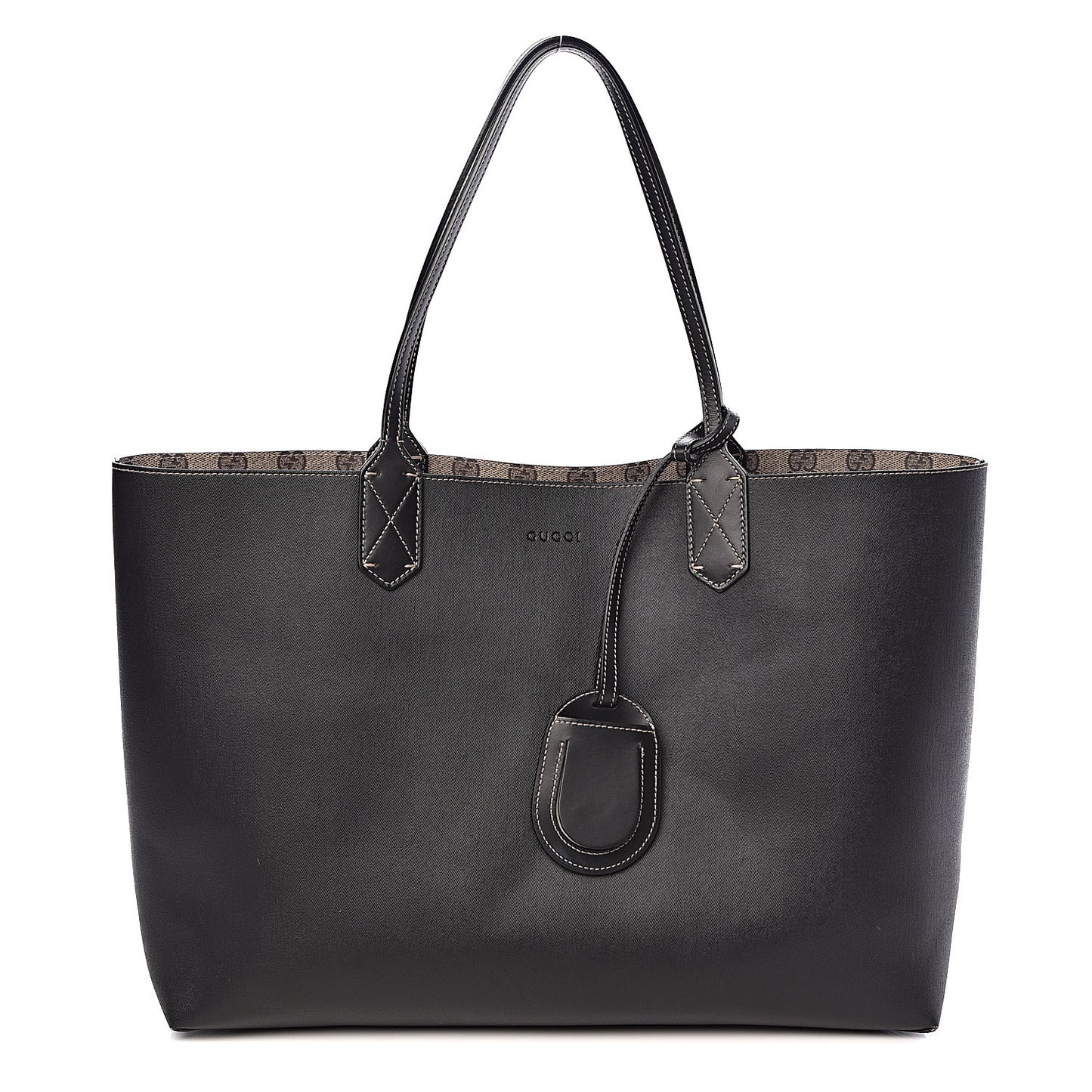 Calfskin GG Supreme Monogram Medium Reversible Tote Black