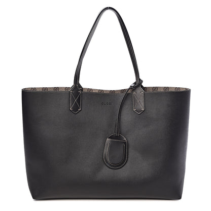 Gucci Calfskin GG Supreme Monogram Medium Reversible Tote Black 4 of 13