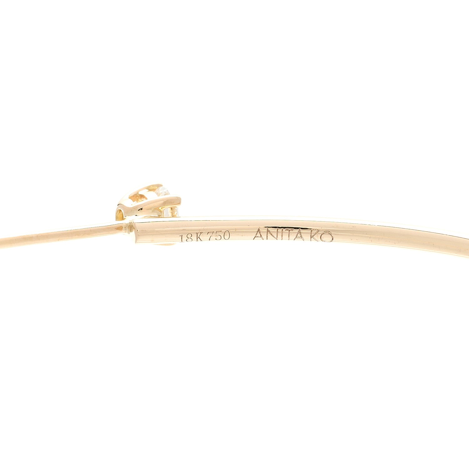 Anita Ko 18K Yellow Gold Diamond Bardot Hoop Earrings 4 of 4
