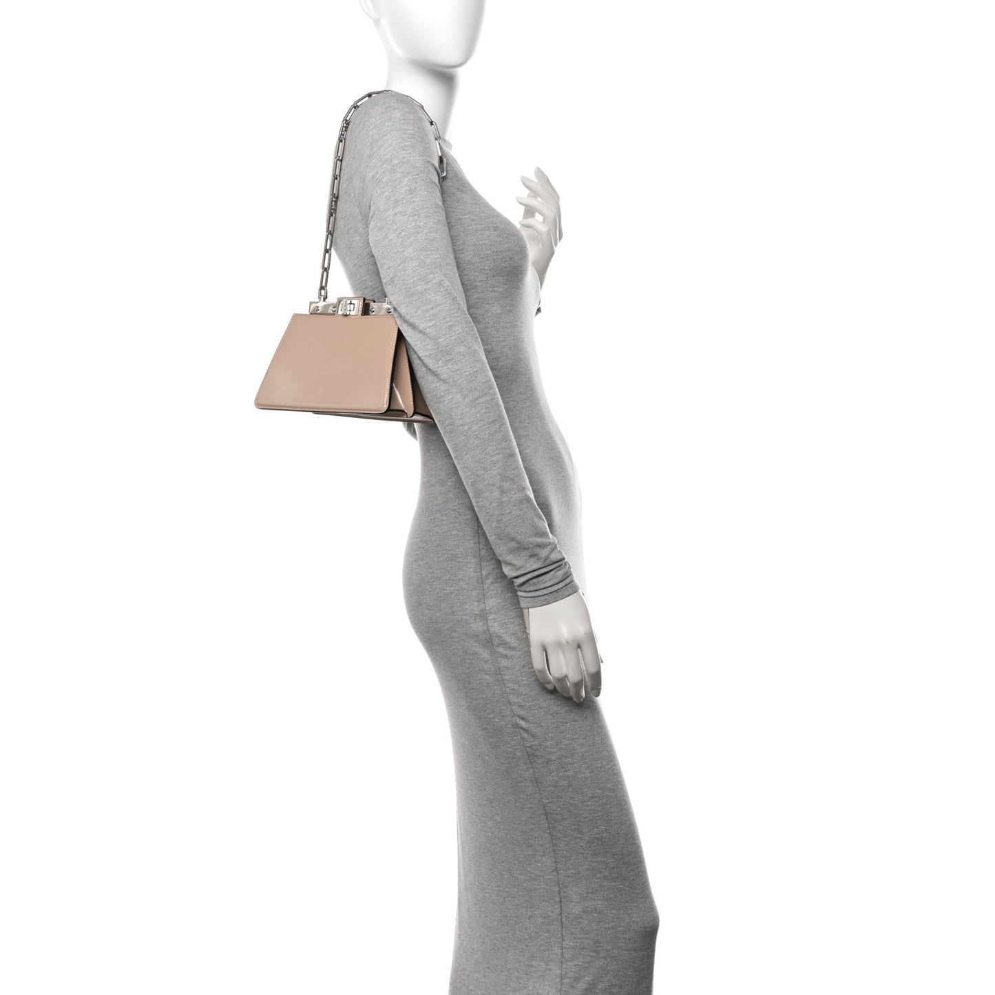 Patent Petite Peekaboo Cut Beige Amid